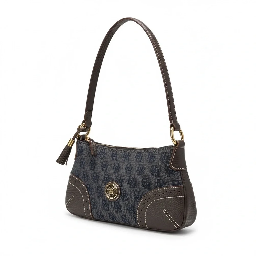 DOONEY & bourke Elegant Blue and Brown Shoulder Bag - Picture 1 of 6